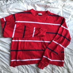 Brandy Melville John Galt Striped Cropped Long Sleeve Shirt